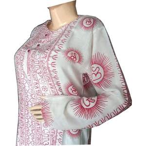 KVR Top Qualité Haute Qualité Om Kurta 100% Coton Tissu Prix de Gros Vêtements Uni Personnalisé Anti Technics Article Style Pour L'exportation - Product Image 2