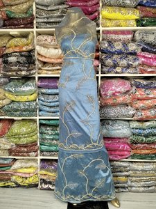 Haute qualité taille unique nigérian George Wrapper robe de soirée élégante conception florale en soie perlée lourde pour l'été hiver - Product Image 6