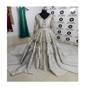 DABKA, CORA, 크리스탈 유리 구슬, 시퀀스, 라인 석의 아름다운 CAFTAN 드레스 자수 새로 디자인