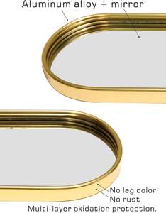 Bandejas de Perfume ecológicas hechas a mano, bandeja de espejo dorado, bandeja decorativa de tocador, organizador de Perfume ovalado antideslizante para joyería - Product Image 5