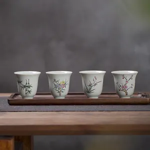 Conjunto de xícaras de chá de cerâmica para forno Zhong, xícara de chá chinesa artesanal, novidade, copos de porcelana para beber