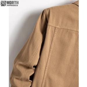 Veste en jean brodée personnalisée Veste en denim extensible à revers pour homme Manteau à manches longues de haute qualité - Product Image 5