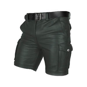 Pantalones cortos de cuero de calidad superior del último diseño Pantalones cortos de cuero de nueva llegada Pantalones cortos de cuero MOQ bajo para hombres - Product Image 3