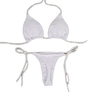 2025 Sexy <b>Thong</b> Bikini Set Side Tie Swimsuit <b>Ladies</b> Split Strap Adjustable Bandage OEM ODM - Product Image 2