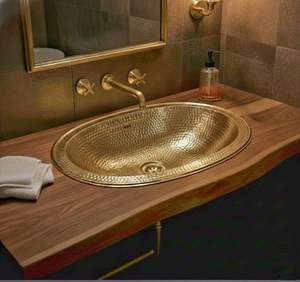 Fregadero de Latón con Acabado Pulido para Colección de Accesorios de Baño de Lujo con Brillo Duradero - Product Image 1