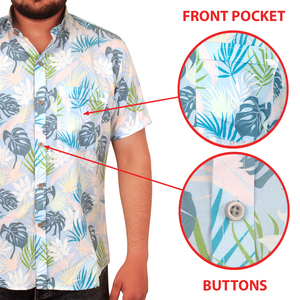 Camisa de playa de patrón sólido recién llegada para hombre con cuello alto, tela transpirable de poliéster/algodón, diseño de logotipo personalizado - Product Image 6