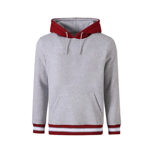 Custom Winter for A&M <b>Grey</b> Chenille Unisex Premium 100% Organic Cotton <b>Fleece</b> Hoodie Pullover Kangaroo Pocket Maroon Hood - Product Image 1