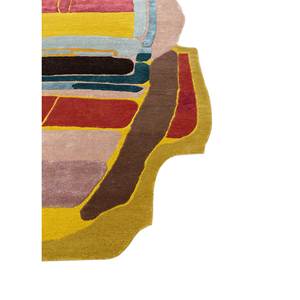 พรมขนสัตว์ผสมวิสโคสทอมือลายแอ็บสแตรก รุ่น Joy Gold Tra-15215 สำหรับตกแต่งบ้าน - Product Image 4