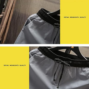 Short de fitness d'été en coton pour hommes à la mode grande taille imprimé personnalisé vêtements de rue décontractés avec poches pour les sports d'été - Product Image 3