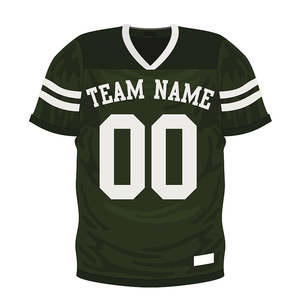 Uniformes de fútbol americano de lujo sublimados personalizados, camiseta vintage de malla con cuello en V y mangas cortas para equipos deportivos de verano - Product Image 4