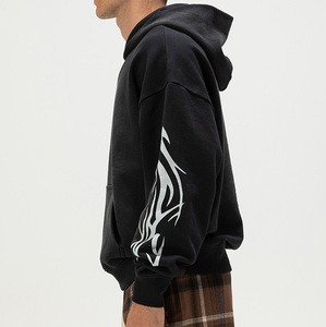 100% Cotton 450gsm Heavyweight Lined Fleece Custom Logo Men's <b>Gym</b> <b>Hoodie</b> Solid Color Block Streetwear Plus Size Tracksuit Winter - Product Image 2