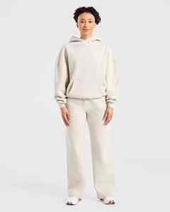 กางเกงวอร์มผ้าขนแกะเนื้อนุ่มสำหรับผู้หญิงกางเกงขาตรงเอวยางยืดแนวสตรีทสูงแบบย้อนยุค - Product Image 3