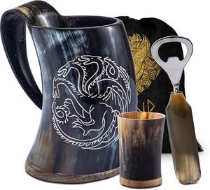 Taza de cuerno para beber cerveza de cerámica de diseño moderno de la mejor calidad, artesanía de lujo, tamaño personalizado para uso en fiestas - Product Image 4