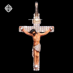 Hiphop Moissanite สร้อยคอจี้ไม้กางเขนพระเยซูสำหรับผู้ชายเครื่องประดับทางศาสนาตามสั่งจี้ทองชุบ - Product Image 1