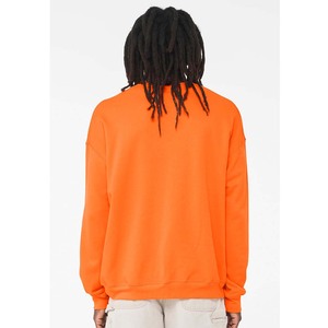 Sudadera Lisa Extra Grande de Algodón 100% al por Mayor con Logotipo Personalizado Naranja - Product Image 3