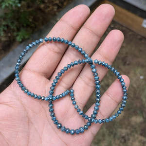 Collier de perles en diamant bleu de haute qualité AAA+ 3,5 4,5 mm, bijoux facettés étincelants - Product Image 3