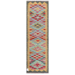 Alfombra Kilim de Maimana, Afganistán, 205 x 64 cm, Alfombra Tradicional Afgana - Product Image 1