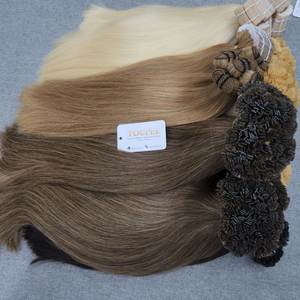 Haute qualité pointe plate cheveux 100% extensions de cheveux humains cuticule aligné cheveux longueur personnalisée Style naturel - Product Image 4