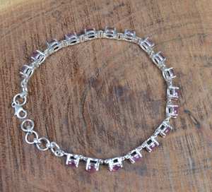Pink Tourmaline 925 Sterling <b>Silver</b> Luxury <b>Charm</b> Adjustable <b>Bracelet</b> Handmade Gemstone Jewelry Women GIA Certified Elegant Gift - Product Image 3