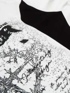 T-shirt pour homme en tissu tricoté lavé respirant à col rond, coupe régulière, style gothique, streetwear - Product Image 4