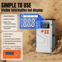 Démarreur de batterie portable 12V 150 PSI et compresseur d'air avec écran LED et moniteur de pression des pneus pour voiture et moto