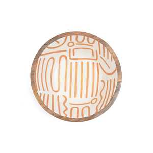 Cuenco para servir ensalada impreso de madera natural hecho a mano con patrones artísticos para restaurantes y cafeterías a un precio asequible - Product Image 2