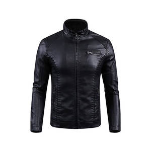 Blouson en cuir noir d'hiver pour homme, élégant, toutes tailles, avec logo personnalisé et étiquette privée, blouson en cuir avec fermeture éclair - Product Image 1