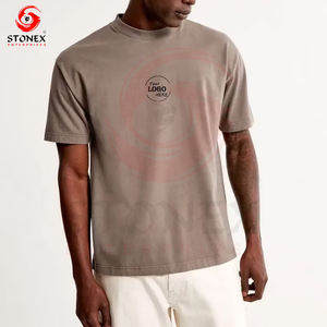 Boxy เสื้อยืดผ้าฝ้าย100% ขนาดใหญ่สำหรับผู้ชายเสื้อยืดโอเวอร์ไซส์แบบกำหนดเอง - Product Image 1