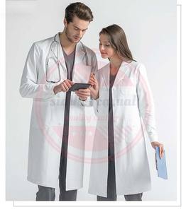 ผ้าฝ้ายโพลีเอสเตอร์โรงพยาบาลห้องปฏิบัติการเครื่องแบบผู้หญิงแพทย์ Lab Coat \ เสื้อคลุมทางการแพทย์แขนยาวที่กําหนดเอง - Product Image 5