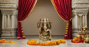 Moderne 5-Face Lord Ganesha Idol fait à la main Dieu du succès et destructeur du mal pour les mariages anniversaires Diwali - Product Image 3