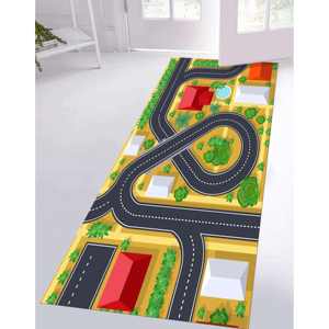 Printed Rug: <b>Road</b> Map Play <b>Mat</b>: Kids Activity Rug for Playroom or Nursery,Chenille Rug - Product Image 2
