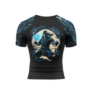 Custom Designed High Quality Nylon Eco-Friendly Quick Dry Breathable 240g Rush Guard Men Sleeveless Gym Running Guard - Product Image 5