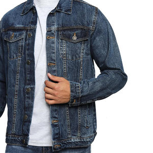Meilleure vente Jeans pour homme Veste en jean respirante avec fermeture à boutons quatre poches Veste denim de style hivernal pour homme - Product Image 5