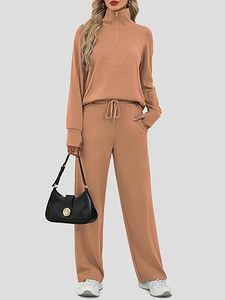 Conjunto Deportivo Informal Estampado para Mujer, Conjunto de Manga Larga para Invierno, Conjunto Deportivo para Entrenamiento, Corte Regular - Product Image 4