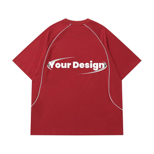 Dernière conception OEM personnalisé ligne de broderie T-shirt goutte épaule épaissie coton DTG hommes coupe surdimensionnée T-shirt personnalisé - Product Image 4