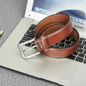 Ceinture décontractée faite à la main pour hommes en cuir de vache pleine fleur avec boucle en acier fabriquée au Pakistan-le Baron - Product Image 2