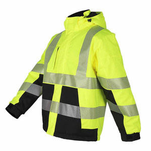 Vêtements de travail de plein air professionnels personnalisés pour hommes vestes couleur unie durable tissu imperméable coupe-vent fermeture éclair en gros - Product Image 4