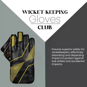 Professional <b>Match</b> Practice Cricket Wicket Keeping Gloves PU Leather Customised Lightweight Durable Extra Grip Universal Fit - Product Image 2