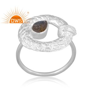 Nuevas llegadas 925 anillo de piedras preciosas de labradorita Natural Chapado en paladio de plata esterlina Fabricación de joyería personalizada - Product Image 1