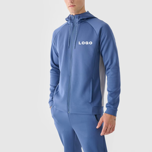 Logo personnalisé Sweat-shirt d'entraînement à capuche avec fermeture éclair pour hommes Survêtement de haute qualité Ensemble de jogging à séchage rapide - Product Image 1
