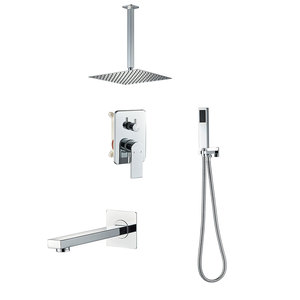 Nouveau style, service OEM personnalisé, ensemble de douche encastré en laiton et acier inoxydable - Product Image 1