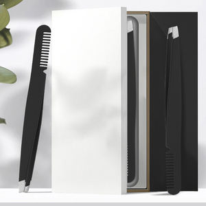 Outils de beauté personnalisés de haute qualité pointe pointue inclinée pince à épiler en acier inoxydable peigne d'extension de cils emballé dans un sac - Product Image 6