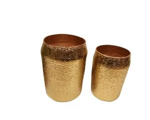 Pot de jardinière plaqué or de forme ronde fait à la main taille personnalisée d'utilisation intérieure et de jardin durable pour le salon à des fins décoratives - Product Image 3