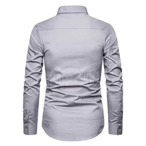 Camisas de vestir de verano de alta calidad para hombre, diseño de logotipo personalizado, transpirable, 100% algodón, patrón sólido, servicio OEM de punto - Product Image 3