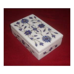 Fournisseur de boîtes de rangement pour bijoux en marbre blanc nacré incrusté en gros pour la décoration de la maison - Product Image 1