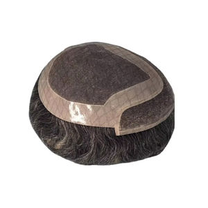 Perruque Taz Hair BD en cheveux humains, ondulée, prothèse, 100% cheveux chinois Remy, toupet à dentelle frontale avec base mono - Product Image 6