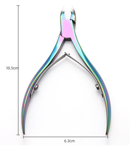 <b>Rainbow</b> Titanium Stainless Steel Manicure Scissors Set Cuticle Nipper Pusher Tweezer Clipper Double-Spring Design Dead Skin - Product Image 6