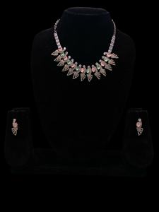 Juego de collar y pendientes de piedra de cristal de acero inoxidable Vintage para fiesta de compromiso de boda de mujer - Product Image 3