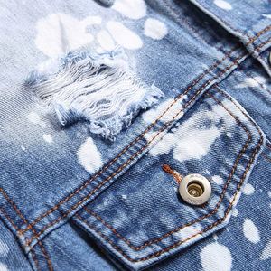 Streetwear Vestes pour hommes Vestes en denim durables pour hommes Veste moderne pour homme avec attrait polyvalent et à la mode - Product Image 6