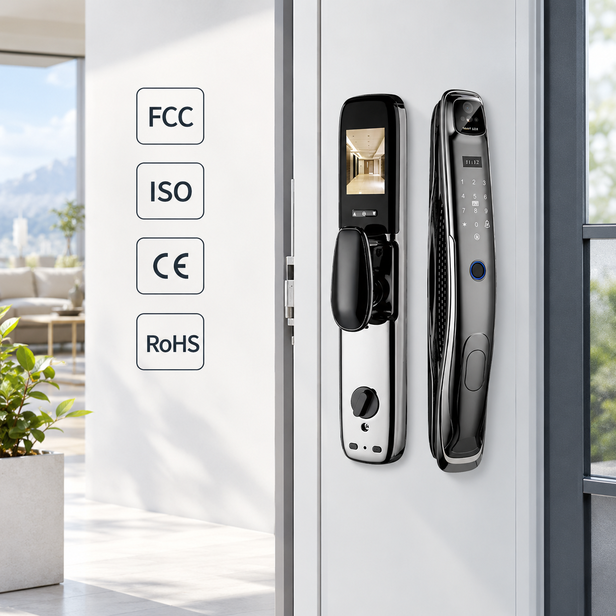 Tuya Smart Digital Door Lock Ttlock Camera Wi-Fi for Compatible Wood/Glass/Steel/Aluminum Fingerprint Face Recognition · image 2
